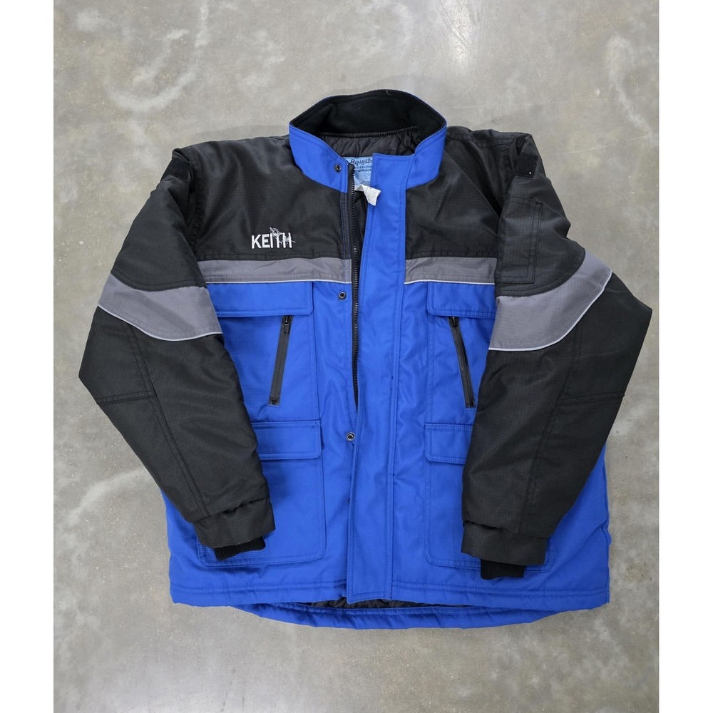 RefrigiWear‎ Jacket Mens 2XL Blue Black Insulated Work Parka Quilted Lined 8050R